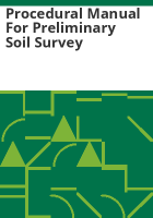 Procedural manual for preliminary soil survey
