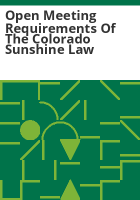 Open_meeting_requirements_of_the_Colorado_sunshine_law