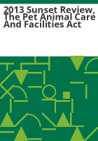 2013_sunset_review__the_Pet_Animal_Care_and_Facilities_Act